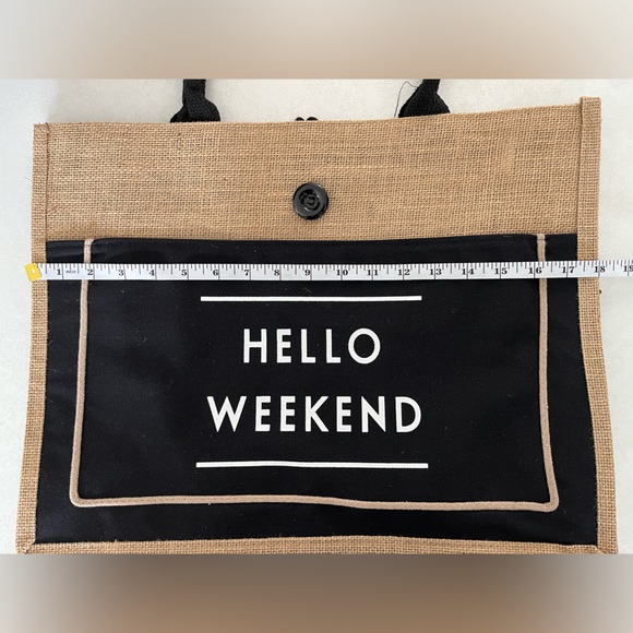 Las Vegas Hello Weekend/ Burlap tote bag/ Water resistant - Picture 6 of 8